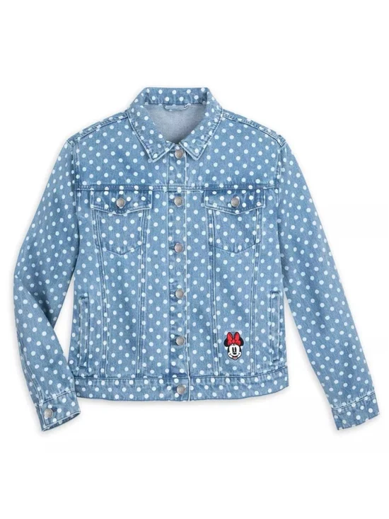 Disney Parks Minnie Mouse Polka Dot Denim Jacket for Women 3X - Picture 1 of 5